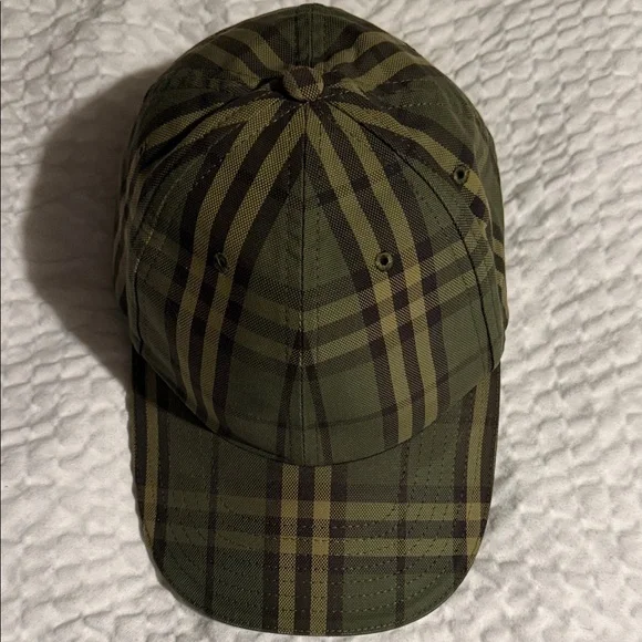 Authentic Burberry Olive and Brown Plaid Cap - Picture 15 of 16